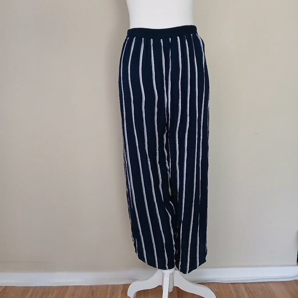 Faithfull the Brand Bittersweet Boho Pants Navy Blue & White Stripe Size Medium - Picture 7 of 7
